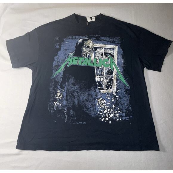 Metallica Enter Sandman Pushead T Shirt 2021 H&M Divided Heavy Metal Oversized L - Picture 1 of 8